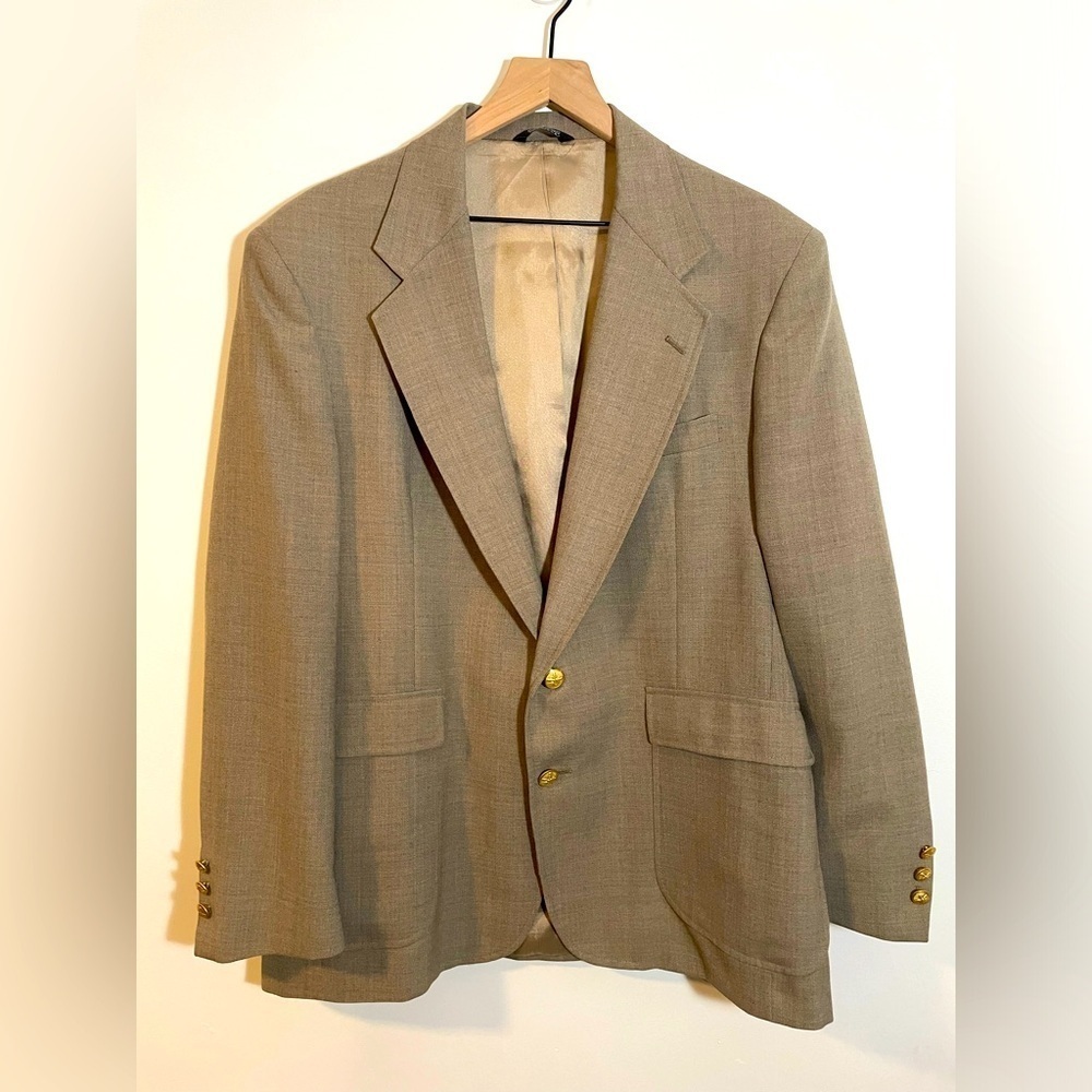 Wynbrooke Younkers Tan Blazer Suit Jacket Mens Size 42 Vintage Made in USA